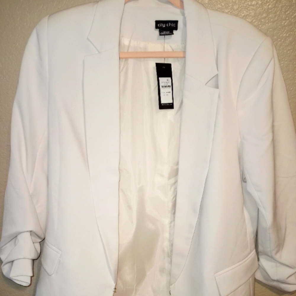 City Chic Oyster blazer size XXS/12 NWT